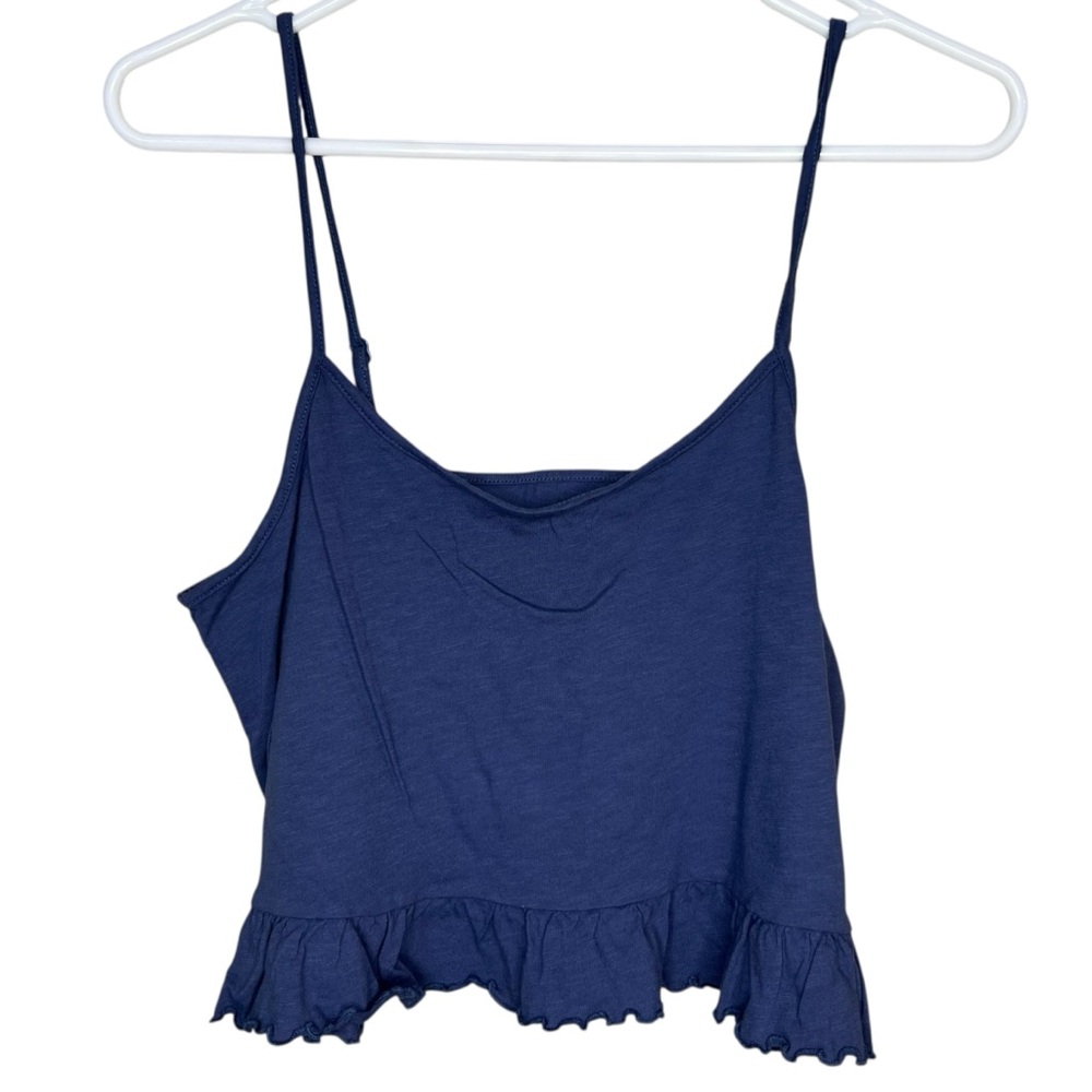 American Eagle Women’s Blue Ruffle Crop Tank Size Medium NWT